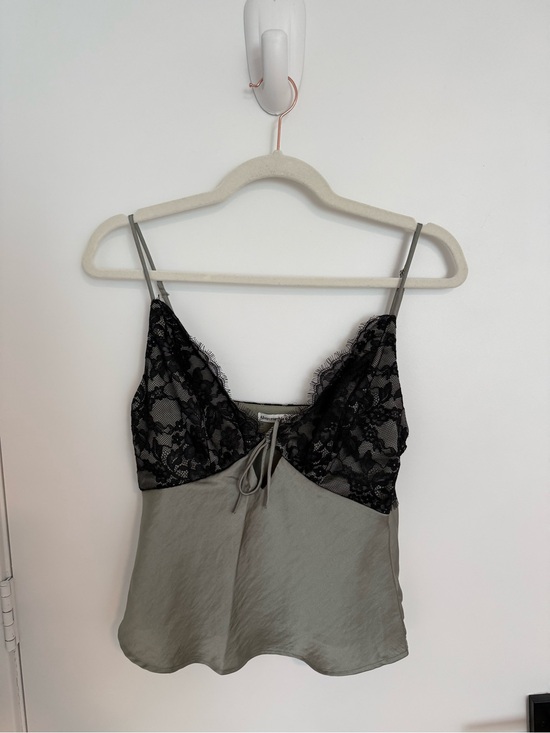 Abercrombie & Fitch Other - Abercrombie Silky Lace-Trim Cami Top in Olive & Black